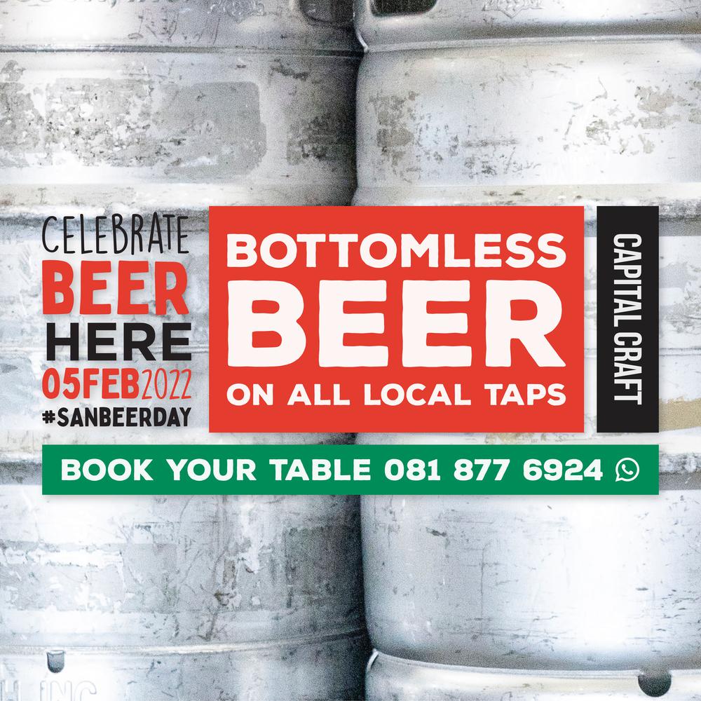 Bottomless Beer on all local taps