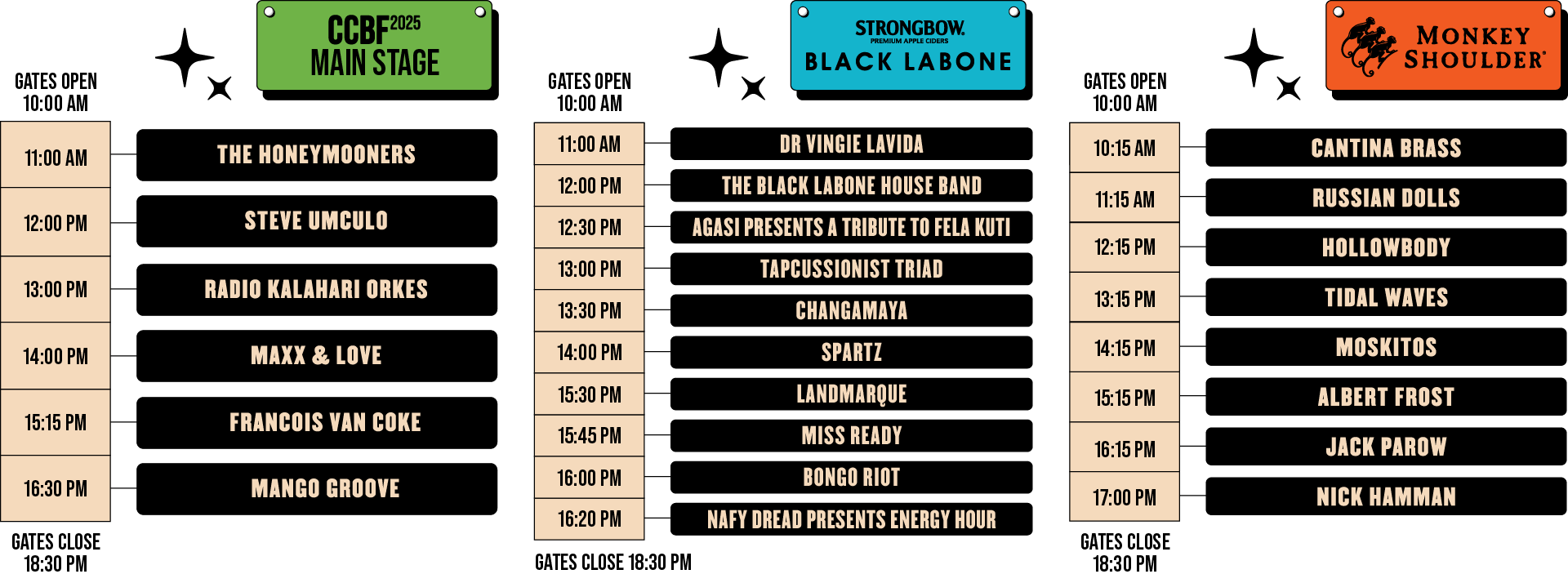 CCBF 2025 — Entertainment Lineup